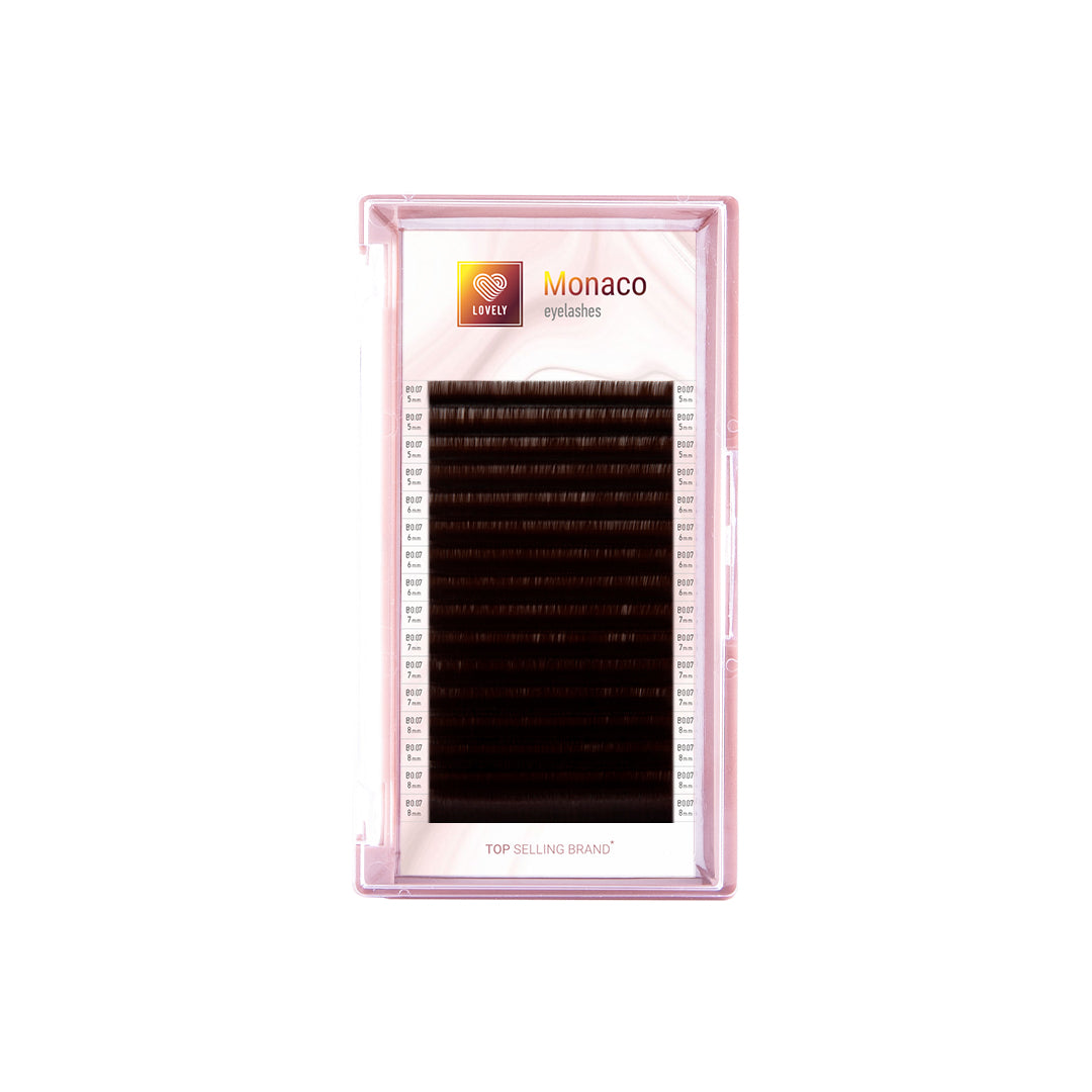 Lovely Monaco Dark Brown Eyelash Tray - 16 Lines